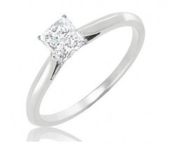 Closeout Sale: Classic Half Carat Solitaire Princess Diamond Engagement Ring