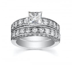 Classic 2 Carat Princess Diamond Bridal Set