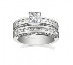 2 Carat Princess Diamond Bridal Set on White Gold