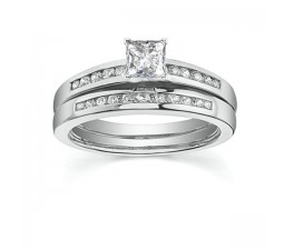 1 Carat Princess channel set Diamond Wedding Set