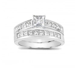 Closeout Sale: 2 Carat Princess Diamond Wedding Set for Her