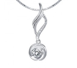 1/4 Carat Diamond Circle Pendant on 14k White Gold