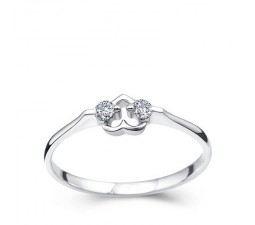 Heart Carat Diamond Promise Ring on 10k White Gold