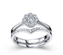 1/2 Carat Diamond Bridal Set on 10k White Gold