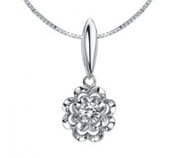 1/10 Carat Diamond Pendant on 10k White Gold