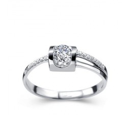 1/2 Carat Diamond Engagement Ring on 10k White Gold
