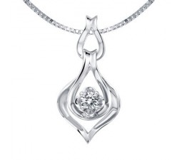 1/20 Carat Diamond Pendant on 10k White Gold