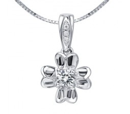 1/4 Carat Diamond Pendant on 10k White Gold