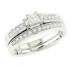 3/4 Carat Diamond Bridal Set on 10k White Gold