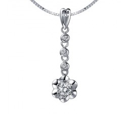 1/2 Carat Diamond Journey Pendant on 18k White Gold