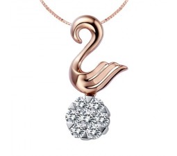 1/4 Carat Diamond Circle Pendant on 18k Rose Gold