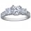 2 Carat Cubic Zirconia Three Stone Round Engagement Ring in 18k White Gold over Sterling Silver