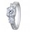2 Carat Cubic Zirconia Three Stone Round Engagement Ring in 18k White Gold over Sterling Silver
