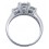 2 Carat Cubic Zirconia Three Stone Round Engagement Ring in 18k White Gold over Sterling Silver