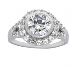 Luxurious 2 Carat Bezel Set Engagement Ring for Her