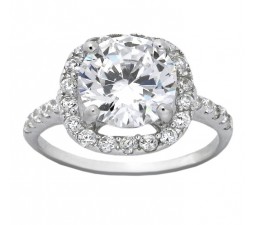 Beautiful 2.5 Carat Cubic Zirconium Halo Round Engagement Ring