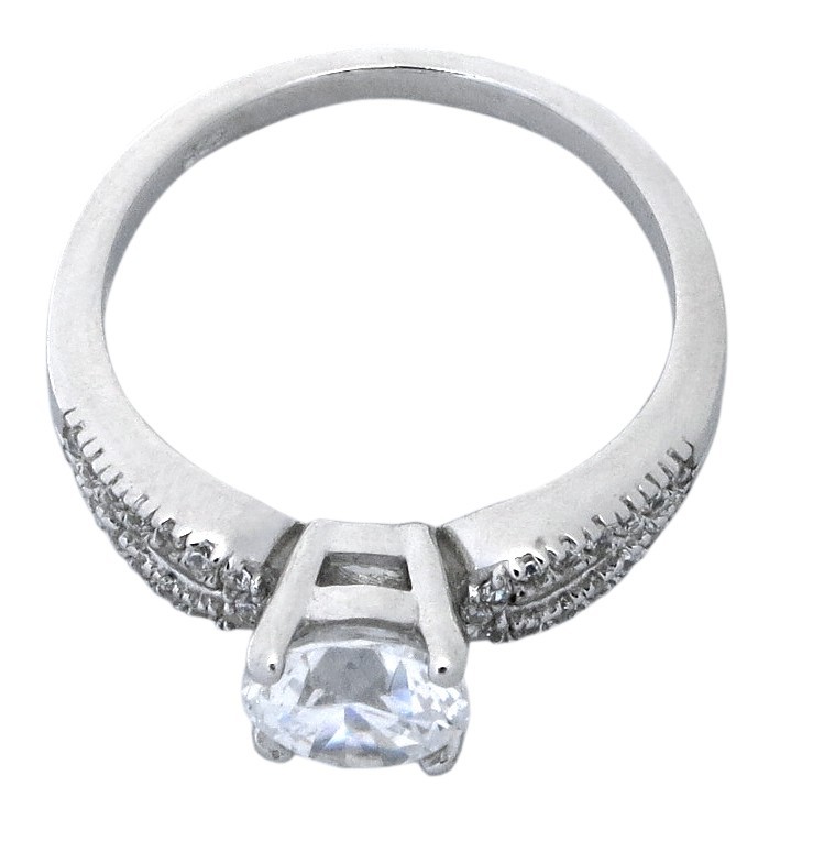 Classic 1.5 Carat Round Cubic Zirconium Engagement Ring for Her
