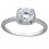 Halo 1.5 Carat Round Cubic Zirconia Engagement Ring in 18k Gold over Sterling Silver