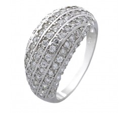 Antique 1.50 Carat Cubic Zirconia Anniversary Wedding Ring Band in 18k Gold over Sterling Silver