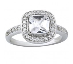 2 Carats Cushion Cut Cubic Zirconium Engagement Ring for Her