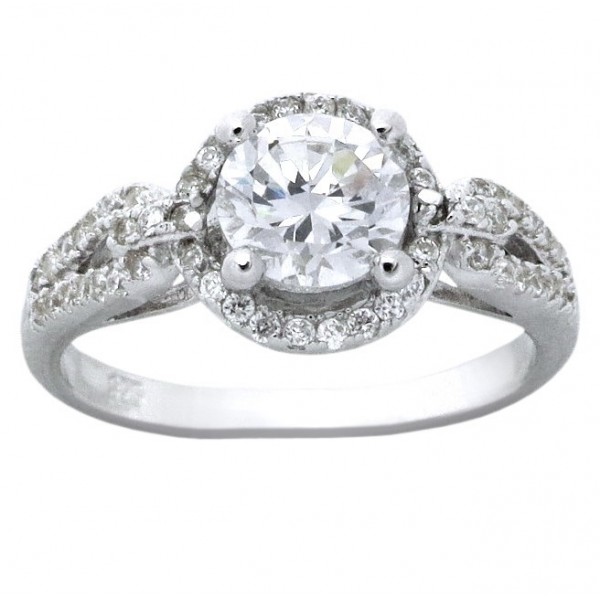 Designer 1 Carat Round Cubic Zirconium Engagement Ring for Women