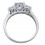 2 Carat cubic zirconia Three Stone Round Engagement Ring in 18k White Gold over Sterling Silver