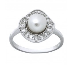 Elegant Pearl Engagement Ring for Her