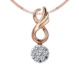 1/4 Carat Diamond Circle Pendant on 18k Rose Gold