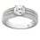Vintage Classic 2 Carat Cubic Zirconia Engagement Ring in 18k Gold over Sterling Silver