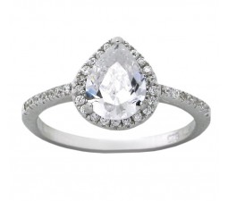 Perfect 1.50 Carat Pear Shaped Cubic Zirconium Engagement Ring for Her