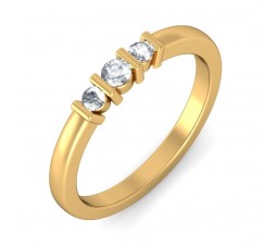 Three Stone Round Diamond Inexpensive Ring for Her