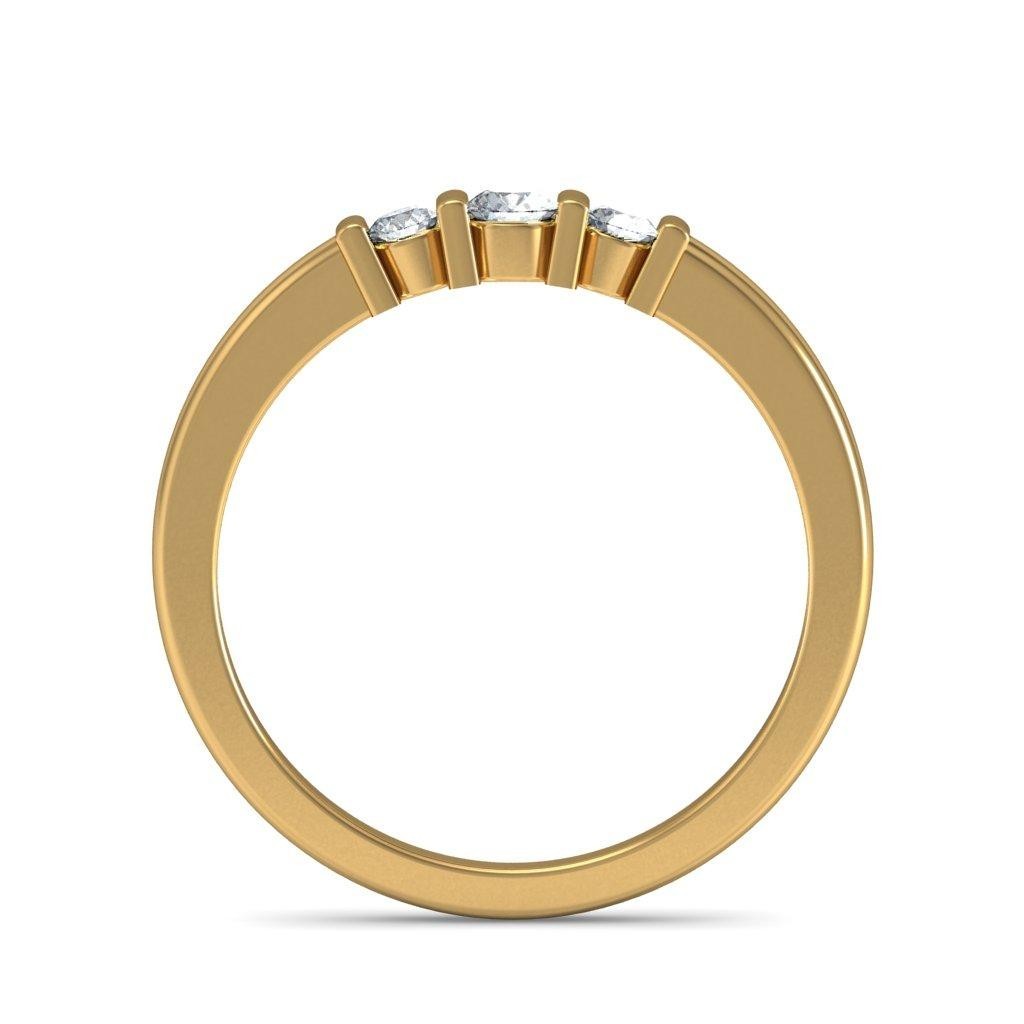 Luxurious Three Stone Trilogy Diamond Ring 0.20 Carat Round Cut Diamond ...
