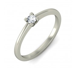 Closeout Sale on Round Diamond Solitaire Ring in White Gold