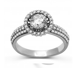 Halo Round Diamond Engagement Ring with 1 Carat Weight