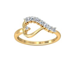 Heart Shape Diamond Ring for Her in Yellow Gold