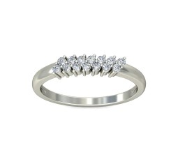 Double Row Diamond Wedding Band for Her in White Gold