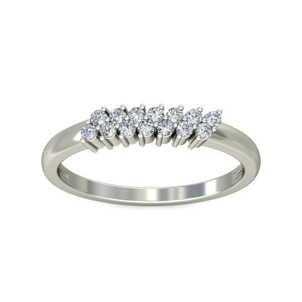 Double Row Diamond Wedding Band for Her in White Gold