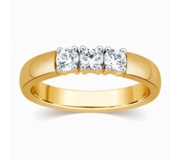 Affordable 1/4 Carat Three Stone Round Diamond Trilogy Ring