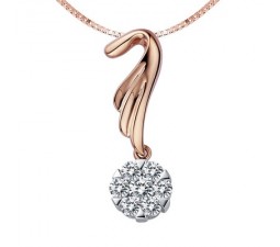 1/4 Carat Diamond Circle Pendant on 18k Rose Gold