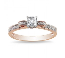 Designer Princess Diamond Engagement Ring in Rose Gold