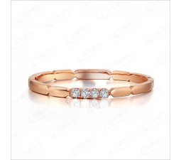 Exquisite Diamond Wedding Band on 18k Rose Gold