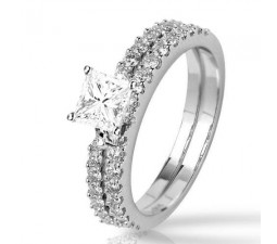 2 Carat Princess cut Diamond Bridal Set Sale on 10K White Gold