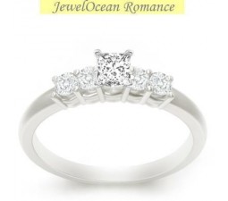 0.5 Carat Princess cut Diamond Cheap Diamond Engagement Ring On 10K White Gold