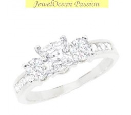 1 Carat Princess cut Diamond Diamond Ring On 10K White Gold