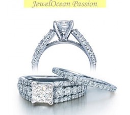 2 Carat Princess cut Diamond Bestselling Diamond Bridal Set On 10K White Gold