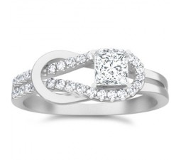 1 Carat Princess cut Diamond Diamond Engagement On 10K White Gold