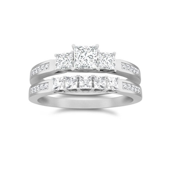three stone bridal set