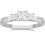 1 Carat Princess cut Diamond Three stone Diamond Ring On 10K White Gold