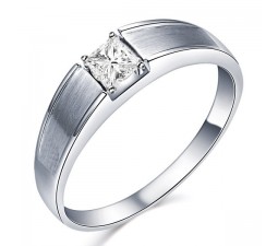 .33 Carat Princess cut Diamond Men's Diamond Wedding Band On 10K White Gold