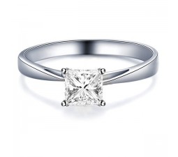 .33 Carat Princess cut Diamond Solitaire Engagement Ring On 10K White Gold